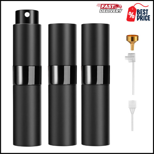 Travel Bottle, Perfume Atomizer, Refillable Black