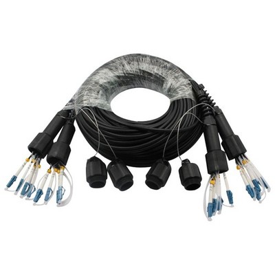 150m Outdoor Single-Mode LC-LC UPC TPU Field Armored Fiber Patch Cable 8 Strand