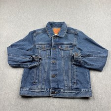 Levis Jacket Boys Medium 10-12 Years Blue Denim Jean Trucker Button Up Casual