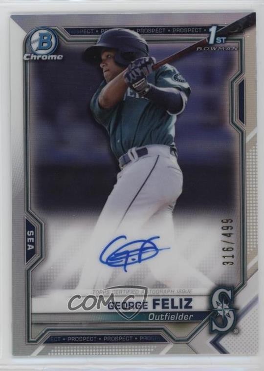 2021 Bowman Chrome Prospect Refractor 316/499 George Feliz #CPA-GF Auto 14dq