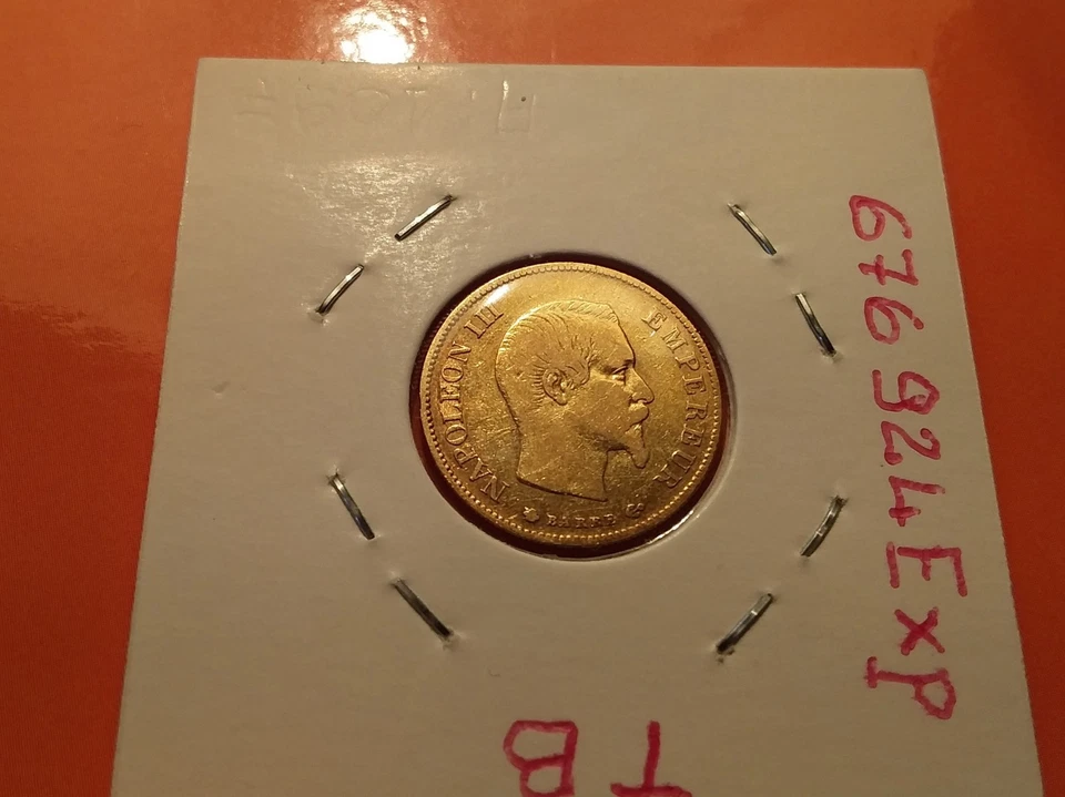 10FRANCS OR . NAPOLÉON III . TN . 1858 BB . TB . - Photo 2/2