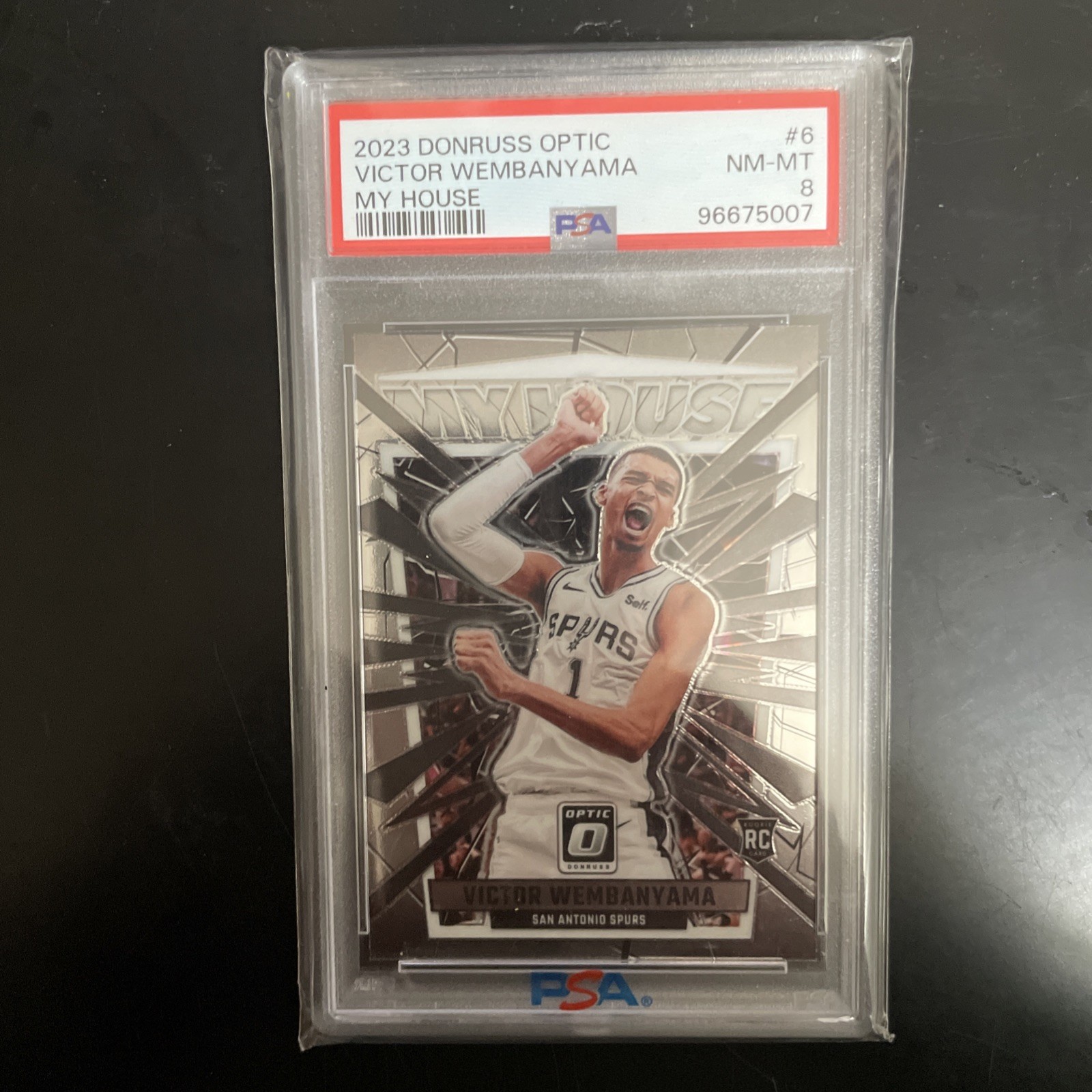2023 PANINI DONRUSS OPTIC VICTOR WEMBANYAMA INSERT MY HOUSE Rookie Card PSA 8