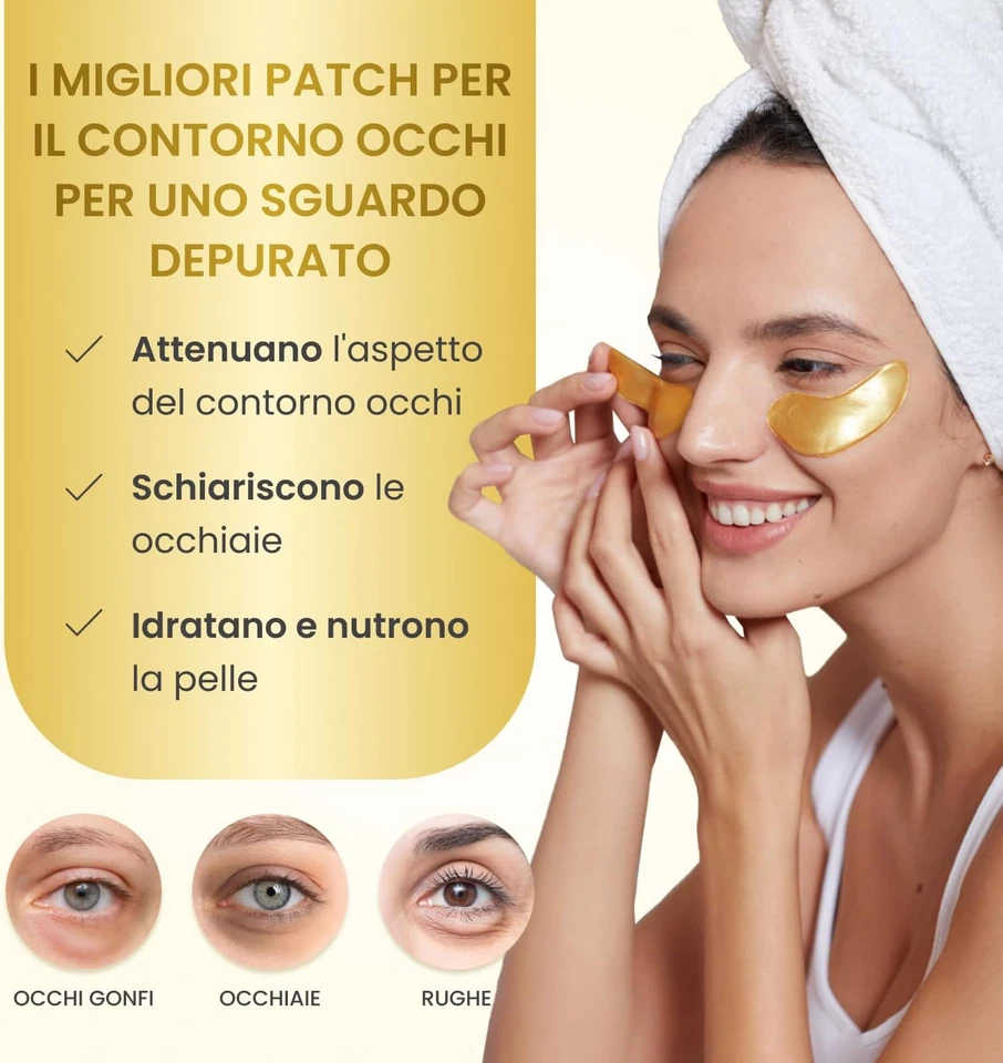 Patch Occhi Antirughe Donne E Uomini | Maschera Occhiaie E Borse | Skin Care Kit - Immagine 2 di 4