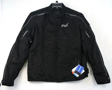 Hwk spyder water resistant motorcyle jacket, size XL, color black, NWT