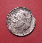 1959 Roosevelt Dime Mint Error - Double Clipped Planchet