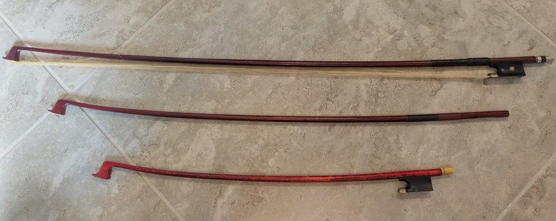 3 Vintage Violin Bows For Repair Brasilwood And ?
