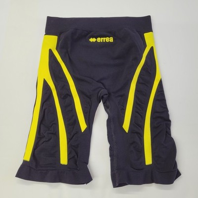 Errea Active Tense Compression Shorts Black Yellow Women Small Soccer Football