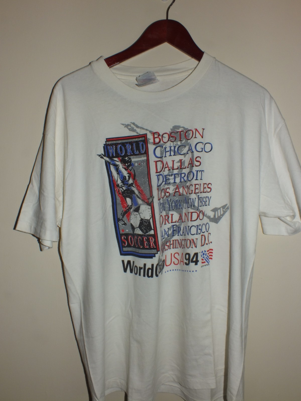 Vtg 1994 World Cup USA Soccer T Shirt High 5 Single Stitch Size XL City Shoutout