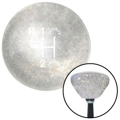 White Shift Pattern CP3n Clear Retro Metal Flake Shift Knob w/ M16x1.5 Insert