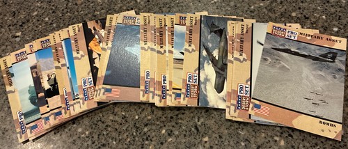 43 assorted Pro Set Desert Storm Trading Cards. No Duplicates. All 200 Numbers.