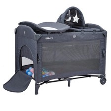 5-in-1 Pack and Play Bedside Sleeper Bassinet Diaper Changer Foldable Portable
