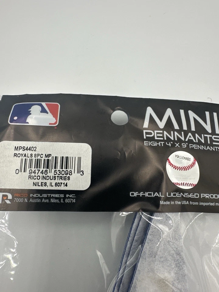 Juego de mini banderines Kansas City Royals paquete de 8 4x9 Rico Industries Foto 3 de 4