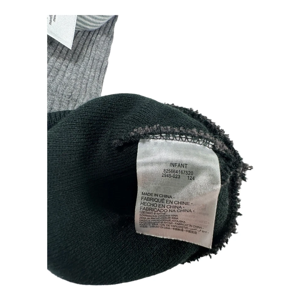 Lote de gorras de bebé Nike Carter's Gorros 9 meses negro a rayas gris azul Foto 4 de 4