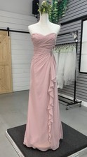 NWOT Alfred Angelo Pink Strapless Chiffon Gown Prom Bridesmaid Size 6