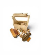 Vintage Handmade Wooden Shoe Shine Box Wood Primitive Retro Rustic