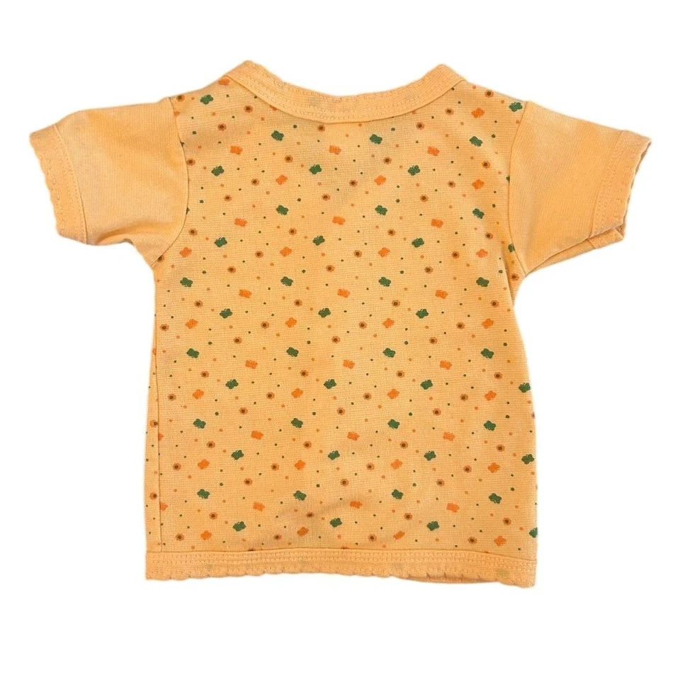 Cárdigan retro vintage años 70 GK Little Kings unisex bebé amarillo estampado media manga Foto 3 de 4