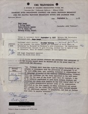 HOPE LANGE - CONTRACT MULTI-SIGNED 09/05/1957 HOPE LANGE - CONTRACT MULTI-SIGNED 09/05/1957