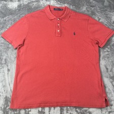 Ralph Lauren Polo Shirt Mens L Red Classic Fit Short Sleeve Pony Preppy Knit