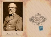 ROBERT E. LEE CONFEDERATE CIVIL WAR GENERAL Cabinet Card PHOTO RP 2-side