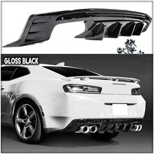 Painted Gloss Blk Shark Fin Rear Bumper Diffuser For 16-24 Chevy Camaro Lt Ss Rs Painted Gloss Blk Shark Fin Rear Bumper Diffuser For 16-24 Chevy Camaro Lt Ss Rs