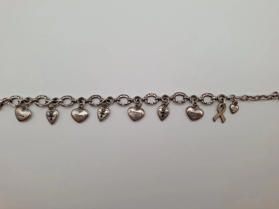 Pulsera de colección firmada por Brighton fuerza confianza coraje amor enchapada en plata Foto 4 de 4