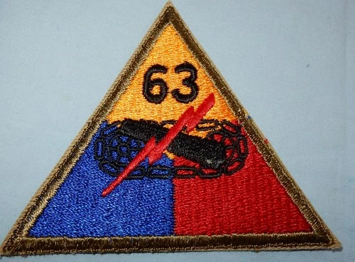 WW2 ERA 63rd ARMORED DIVISION PATCH US MILITARY BADGE UNITED STATES WORLD WAR II