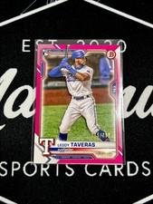 Texas Rangers 2021 Bowman Leody Taveras Rookie Card Fuschia Pink Parallel /299