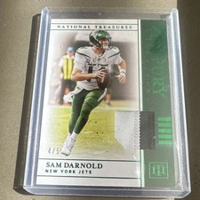 SAM DARNOLD 2019 PANINI CENTURY MATERIALS EMERALD #CM-75 4/5 JETS