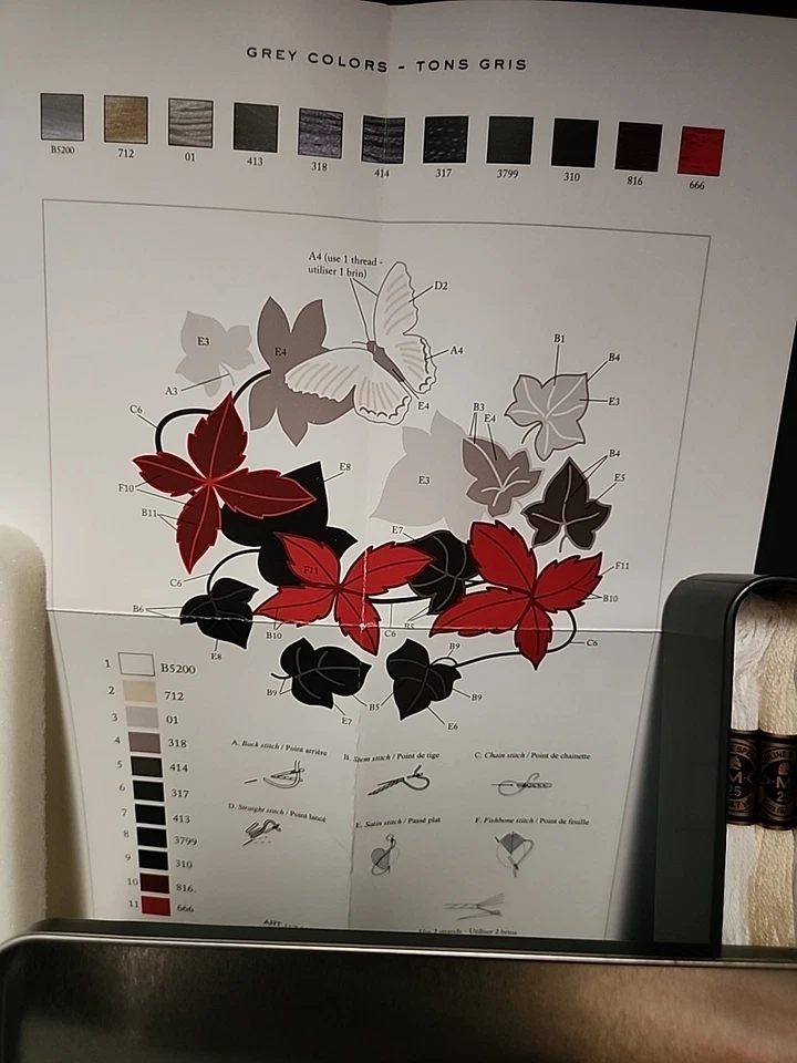 DMC Mouline Special Etoile - Grey And Red Scale - New - Image 3 of 4