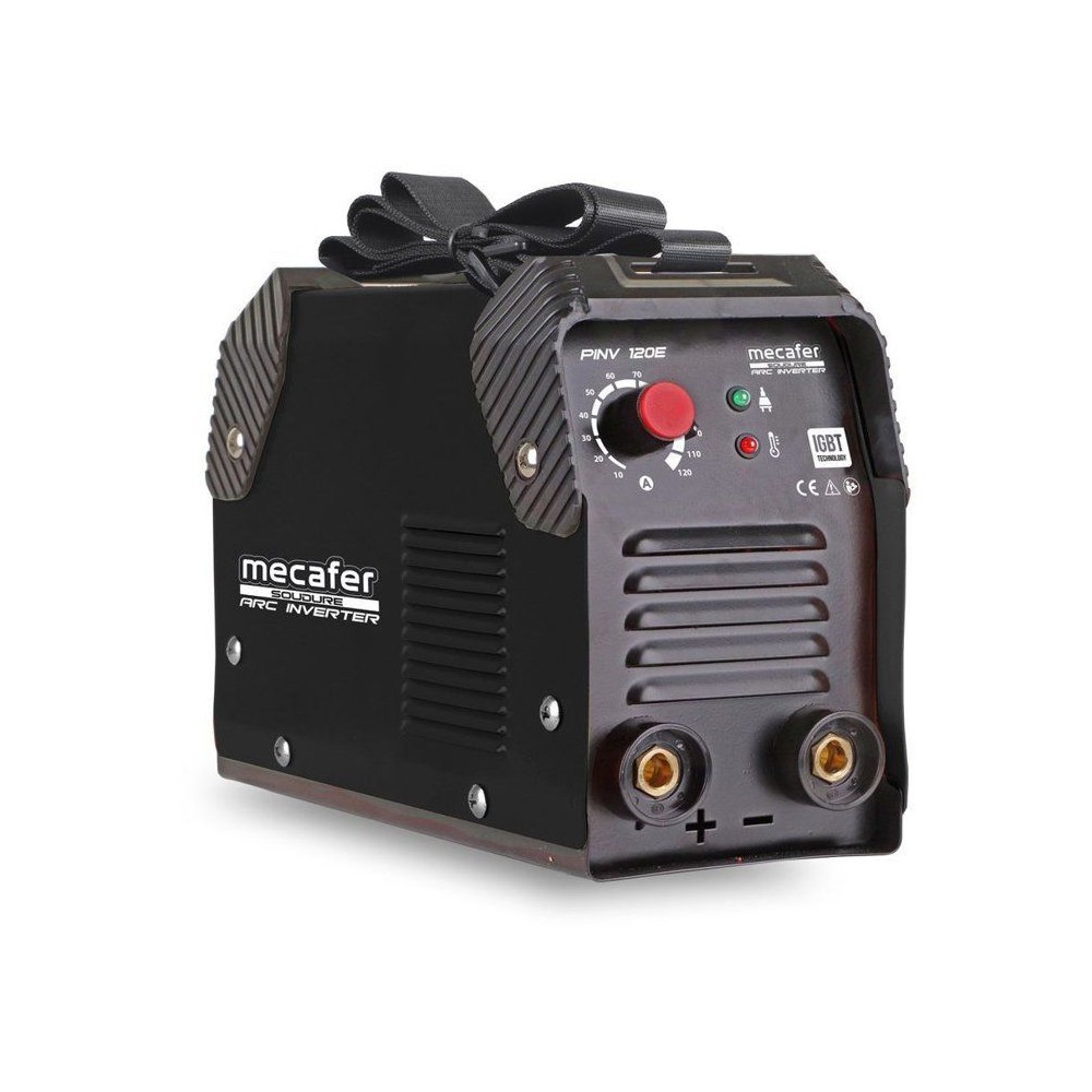 Poste à souder MECAFER Inverter MMA 120 A, soudure à l'arc filaire acier noir