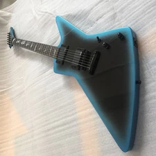 Electric Guitar 6 String Blue Burst Mahogany Body Solid Body Black Hardware