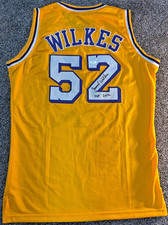 LAKERS JAMAAL WILKES #52 AUTOGRAPHED W/ INSC. -PRO STYLE LOS ANGELES  JERSEY JSA