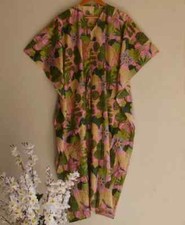 Indian Pink Kimono Kaftans Summer Dress Night Gown Maxi Bridal Caftan Dress US