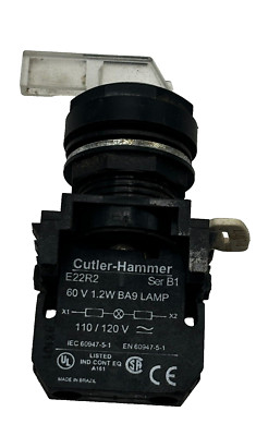 CUTLER HAMMER E22R2 SER B1 LIGHT MODULE 60W 1.2W BA9 LAMP W/ PUSH BUTTON 