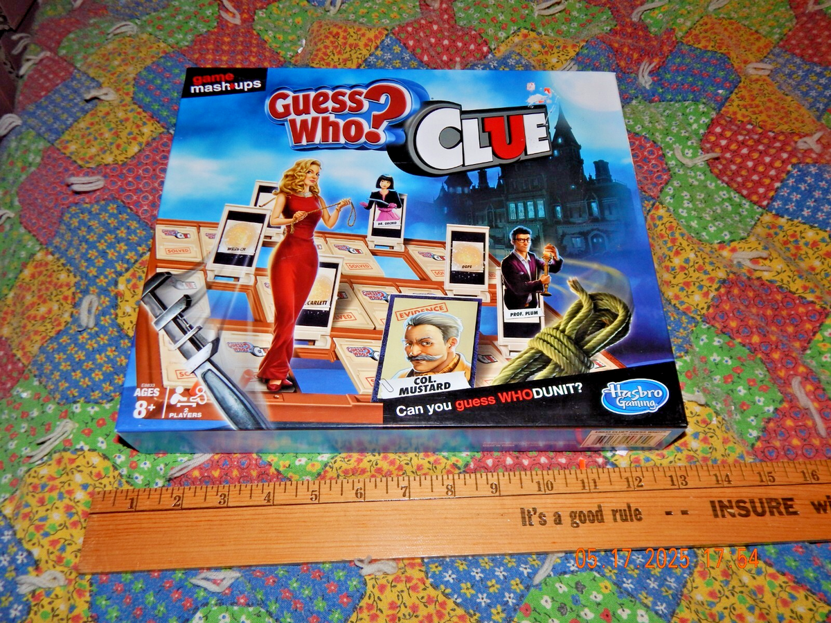Guess Who? Clue Mash up Hasbro Board Game Hard to Find Players