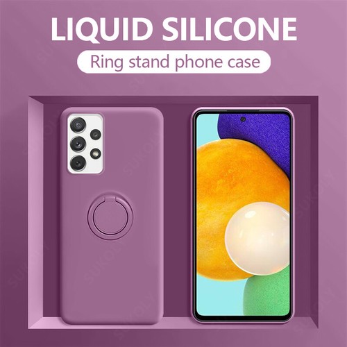 For Samsung S23 S22 S21 S20 A54 A53 A72 Silicone Magnetic Ring Holder Case Cover - Picture 18 of 31