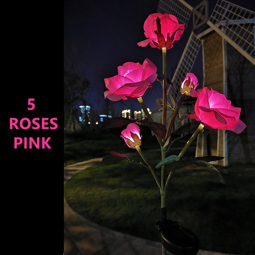2Pack Solar Flower Llights 10 Roses Waterproof Outdoor Lights Garden Yard Decor - Picture 10 of 16