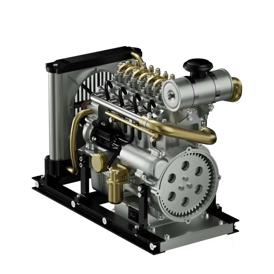 TECHING Mini Diesel Four-cylinder Mechanical Metal Assembled Engine KIT Model - Image 3 of 4