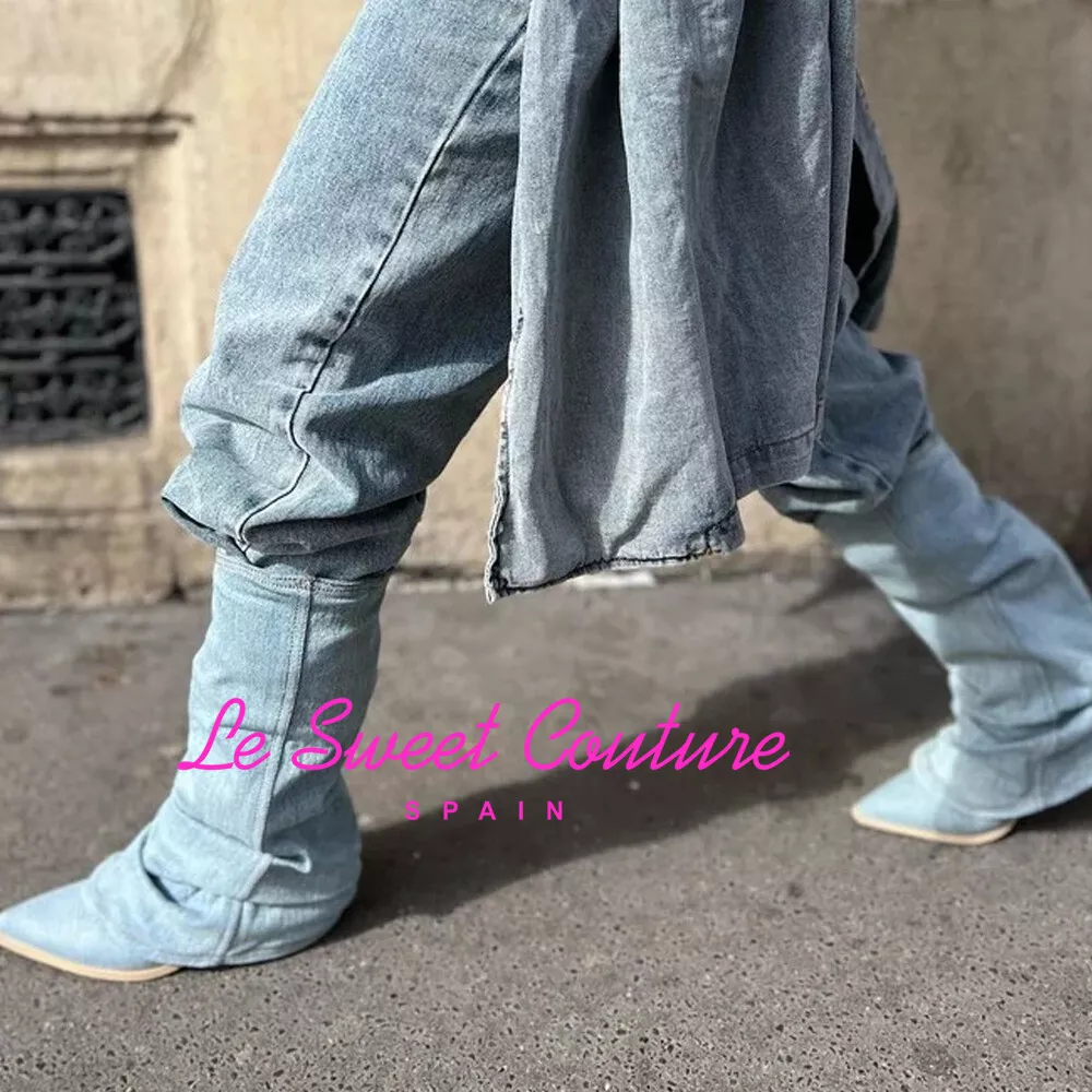 Cheap denim boots hotsell