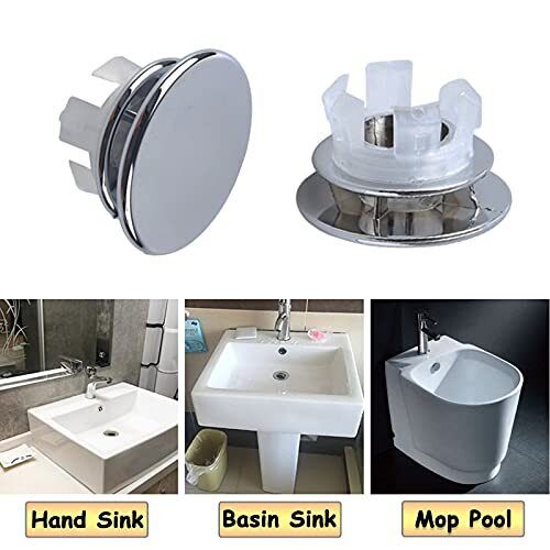 4 Pack Double Layer Sink Basin Overflow Trim Ring Bathroom Hole Cover Caps - Picture 4 of 6