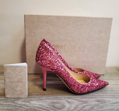 Jimmy Choo Heels Agnes Dragon Fruit Pink Glitter Size EU 34.5 UK