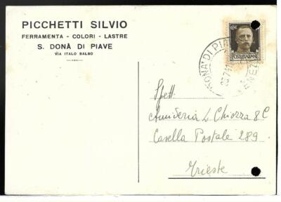 COMMERCIAL (1246) - SAN DONA' DI PIAVE Hardware PICCHETTI SILVIO - FG/Vg 1941