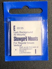 SHOWGARD STAMP MOUNTS E 22/25 Pack of 40 - REG. ISSUES VERT -***WE HELP OUR VETS
