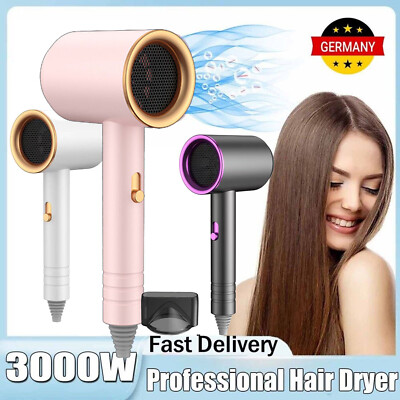 3-Gang Haartrockner Haarföhn Föhn Schnelles Trocknen Fön Hair Dryer Diffusor DE