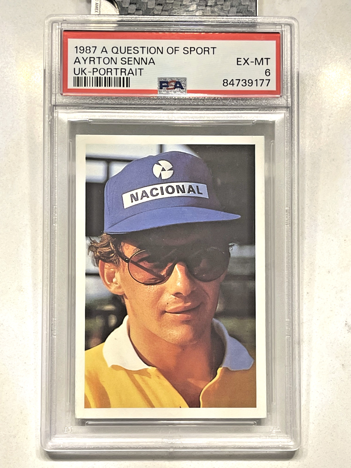 Ayrton Senna 1987 A Question Of Sport UK Portrait PSA 6 RC Rookie | F1 | Iconic