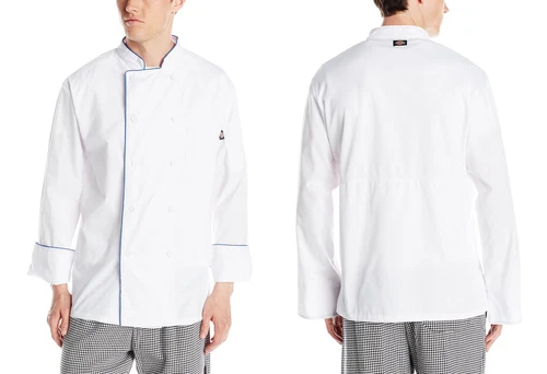 Dickies Lightweight Chef Coat Long Sleeve Cool Breeze with Mesh Vent Inlay DC104 - product listing photo