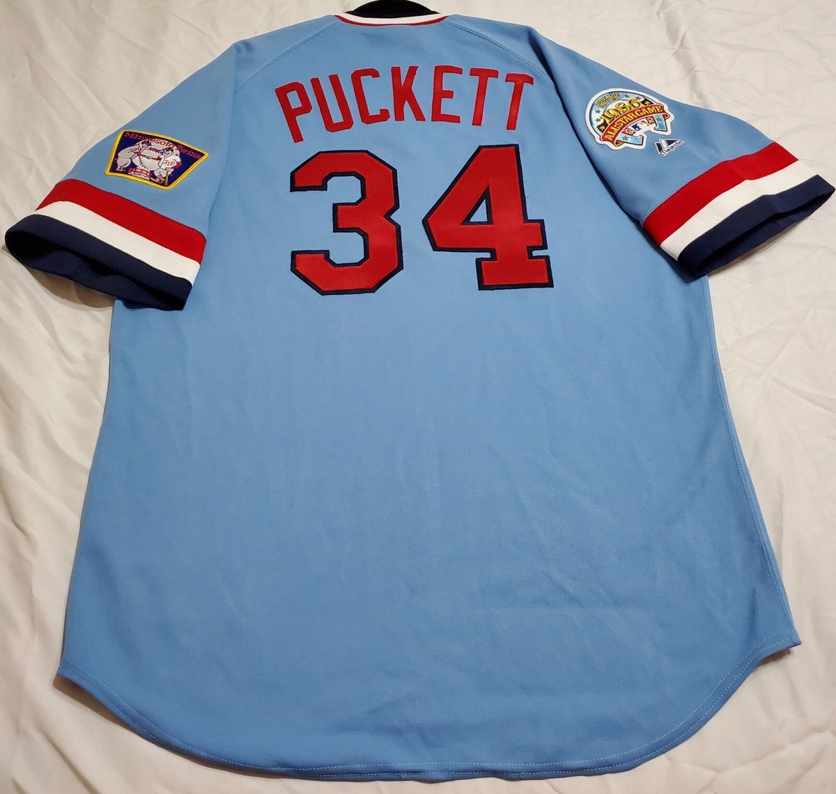 Majestic MLB TWINS 刺繍ロゴ　USA製 ユニホーム MAJESTIC AUTHENTIC 2XL, MINNESOTA TWINS, KIRBY PUCKETT, TBTC