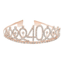40th birthday rhinestone tiara crown  rose gold  NEW
