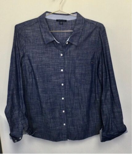 Camicia donna Tommy Hilfiger con bottoni XL blu