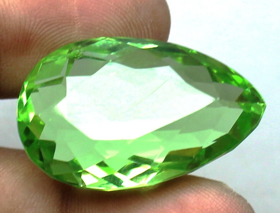 AAA+ 77.10 Ct. Large Green Peridot Pear Cut Loose Gemstone for Ring & Pendant - Image 3 of 4